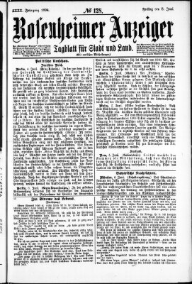 Rosenheimer Anzeiger Freitag 8. Juni 1894