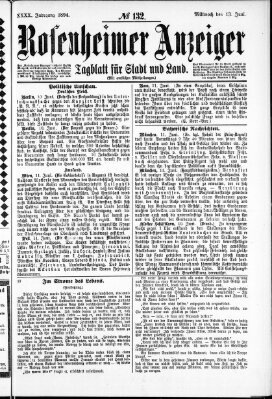 Rosenheimer Anzeiger Mittwoch 13. Juni 1894