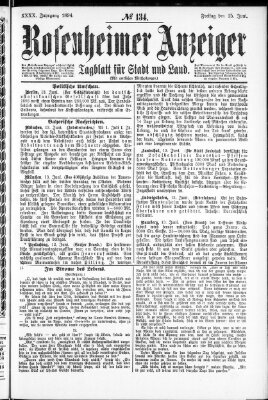 Rosenheimer Anzeiger Freitag 15. Juni 1894