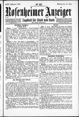 Rosenheimer Anzeiger Mittwoch 20. Juni 1894