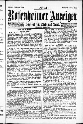 Rosenheimer Anzeiger Mittwoch 27. Juni 1894