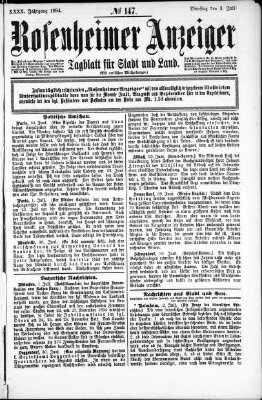 Rosenheimer Anzeiger Dienstag 3. Juli 1894