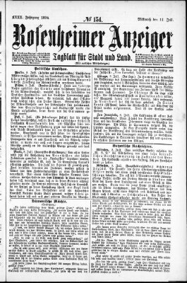 Rosenheimer Anzeiger Mittwoch 11. Juli 1894