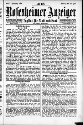 Rosenheimer Anzeiger Sonntag 15. Juli 1894