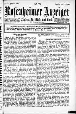 Rosenheimer Anzeiger Samstag 4. August 1894