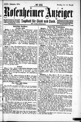 Rosenheimer Anzeiger Dienstag 14. August 1894