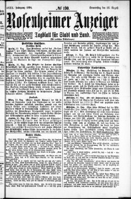 Rosenheimer Anzeiger Donnerstag 23. August 1894