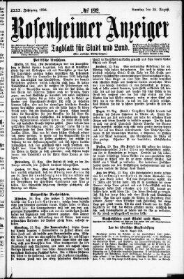 Rosenheimer Anzeiger Samstag 25. August 1894