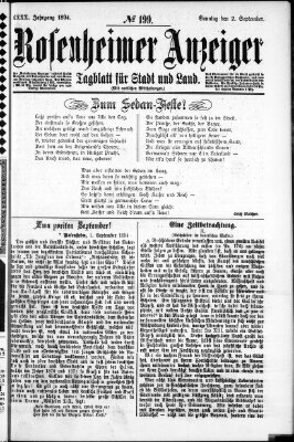 Rosenheimer Anzeiger Sonntag 2. September 1894