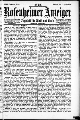 Rosenheimer Anzeiger Mittwoch 12. September 1894