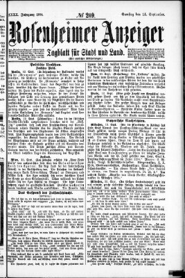 Rosenheimer Anzeiger Freitag 14. September 1894