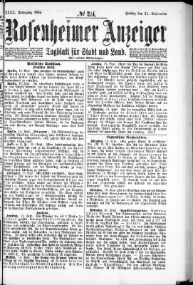 Rosenheimer Anzeiger Freitag 21. September 1894