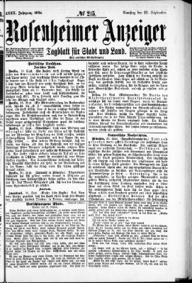 Rosenheimer Anzeiger Samstag 22. September 1894