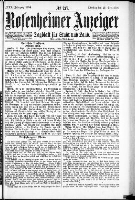 Rosenheimer Anzeiger Dienstag 25. September 1894