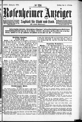 Rosenheimer Anzeiger Freitag 5. Oktober 1894