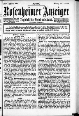 Rosenheimer Anzeiger Sonntag 7. Oktober 1894