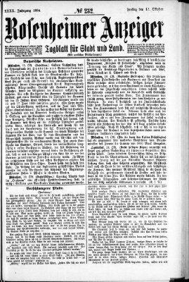 Rosenheimer Anzeiger Freitag 12. Oktober 1894