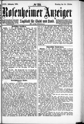 Rosenheimer Anzeiger Sonntag 14. Oktober 1894