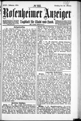 Rosenheimer Anzeiger Dienstag 16. Oktober 1894