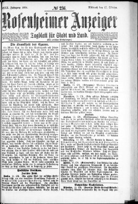 Rosenheimer Anzeiger Mittwoch 17. Oktober 1894