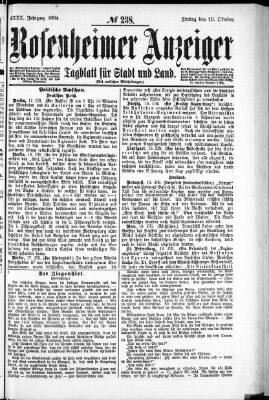 Rosenheimer Anzeiger Freitag 19. Oktober 1894