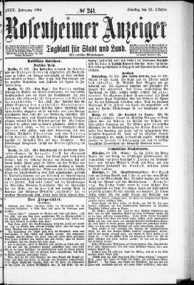 Rosenheimer Anzeiger Dienstag 23. Oktober 1894