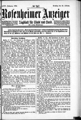 Rosenheimer Anzeiger Dienstag 30. Oktober 1894