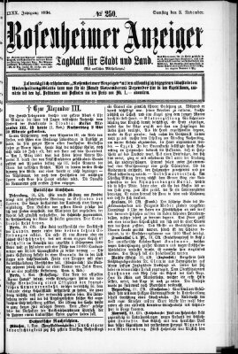 Rosenheimer Anzeiger Samstag 3. November 1894