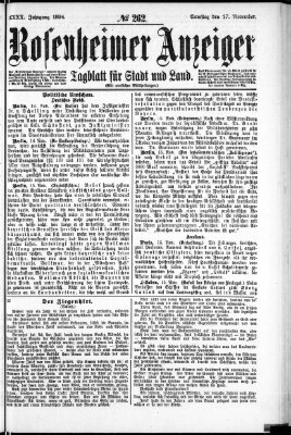 Rosenheimer Anzeiger Samstag 17. November 1894