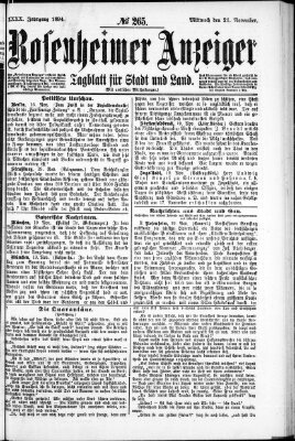 Rosenheimer Anzeiger Mittwoch 21. November 1894