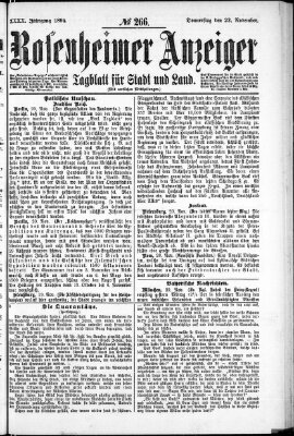 Rosenheimer Anzeiger Donnerstag 22. November 1894