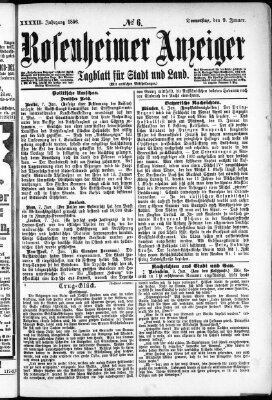 Rosenheimer Anzeiger Donnerstag 9. Januar 1896