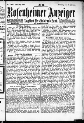 Rosenheimer Anzeiger Mittwoch 15. Januar 1896