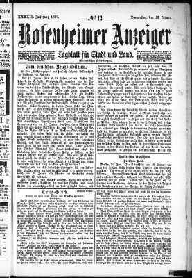 Rosenheimer Anzeiger Donnerstag 16. Januar 1896