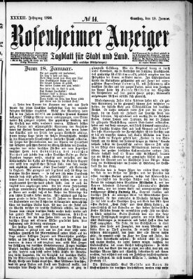 Rosenheimer Anzeiger Samstag 18. Januar 1896