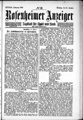 Rosenheimer Anzeiger Dienstag 21. Januar 1896