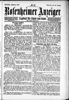 Rosenheimer Anzeiger Mittwoch 22. Januar 1896