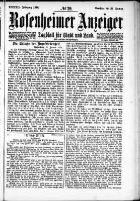 Rosenheimer Anzeiger Samstag 25. Januar 1896