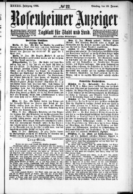 Rosenheimer Anzeiger Dienstag 28. Januar 1896