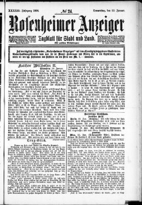 Rosenheimer Anzeiger Donnerstag 30. Januar 1896