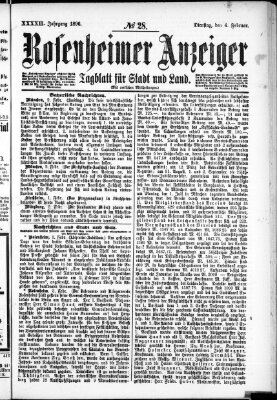 Rosenheimer Anzeiger Dienstag 4. Februar 1896