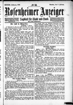 Rosenheimer Anzeiger Sonntag 9. Februar 1896