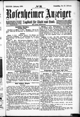 Rosenheimer Anzeiger Donnerstag 13. Februar 1896