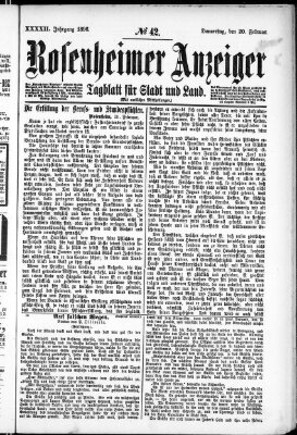 Rosenheimer Anzeiger Donnerstag 20. Februar 1896