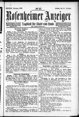 Rosenheimer Anzeiger Freitag 21. Februar 1896