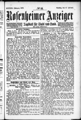 Rosenheimer Anzeiger Samstag 22. Februar 1896