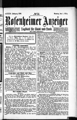 Rosenheimer Anzeiger Sonntag 1. März 1896