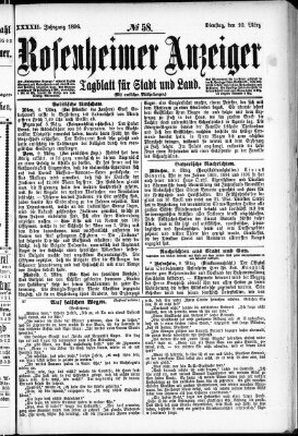 Rosenheimer Anzeiger Dienstag 10. März 1896