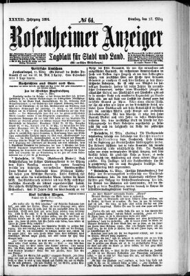 Rosenheimer Anzeiger Dienstag 17. März 1896