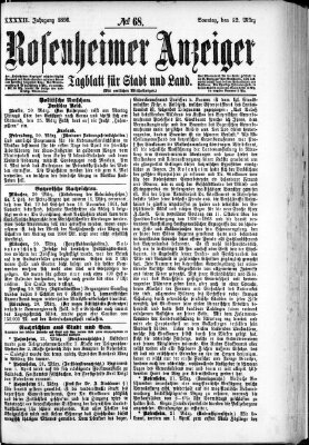 Rosenheimer Anzeiger Sonntag 22. März 1896